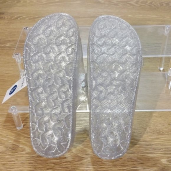 NWT Silver Glitter Jelly Slide Sandals - Picture 4 of 4